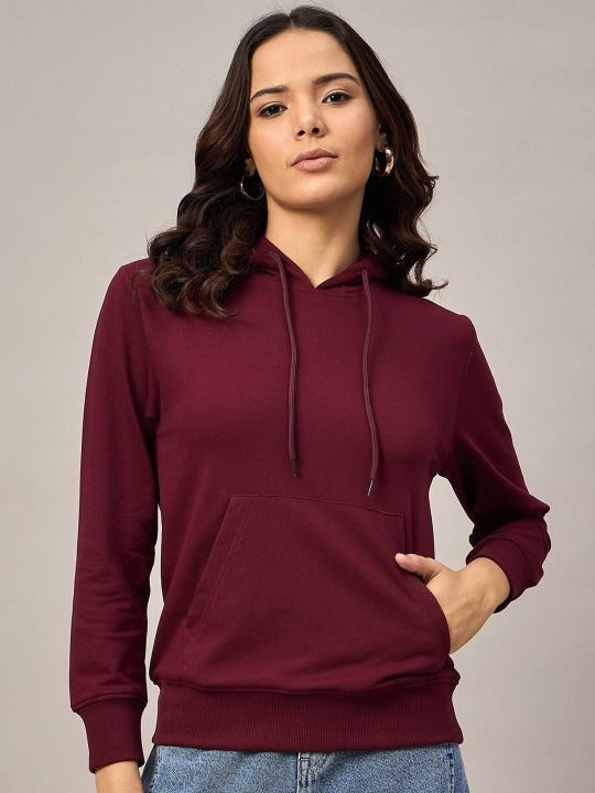 The Lifestyle Co. Women Hooded Pullover Hoodie — Soft Brushed Fleece, Kangaroo Pocket | Pakistan