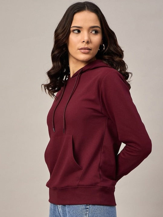 The Lifestyle Co. Women Hooded Pullover Hoodie — Soft Brushed Fleece, Kangaroo Pocket | Pakistan