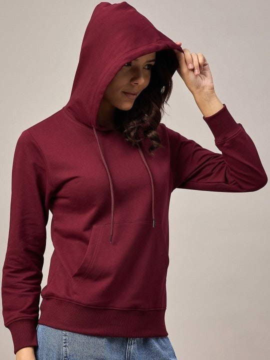 The Lifestyle Co. Women Hooded Pullover Hoodie — Soft Brushed Fleece, Kangaroo Pocket | Pakistan