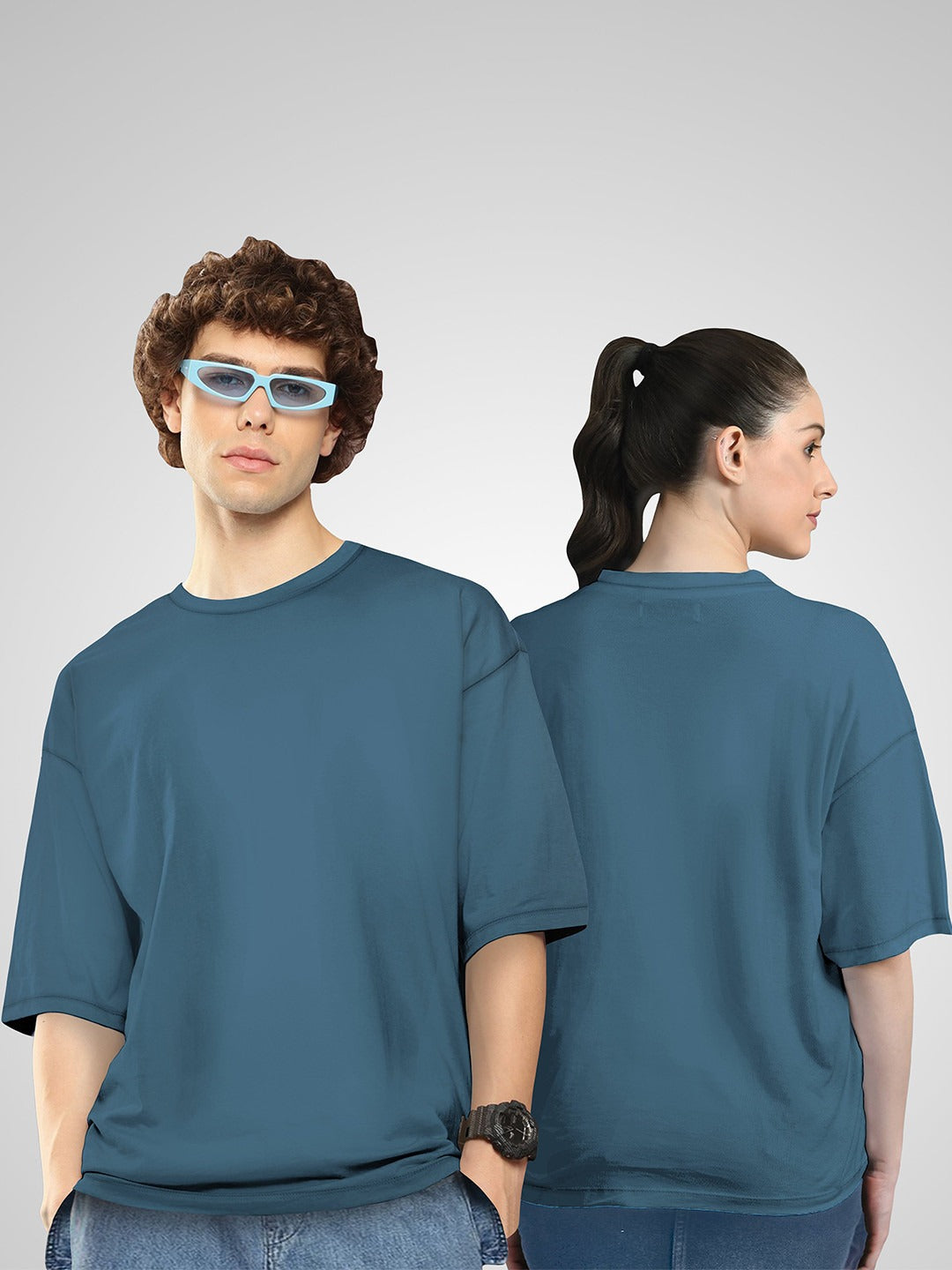 Unisex Twistform Twinny Zone Pack of 2 Solid Cotton Oversized T-Shirts – Premium Streetwear in Pakistan | DOCACCA