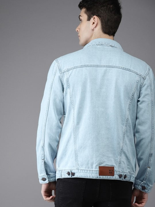 Men Solid Denim Jacket – Classic Outerwear for Pakistani Street Style | DOCACCA