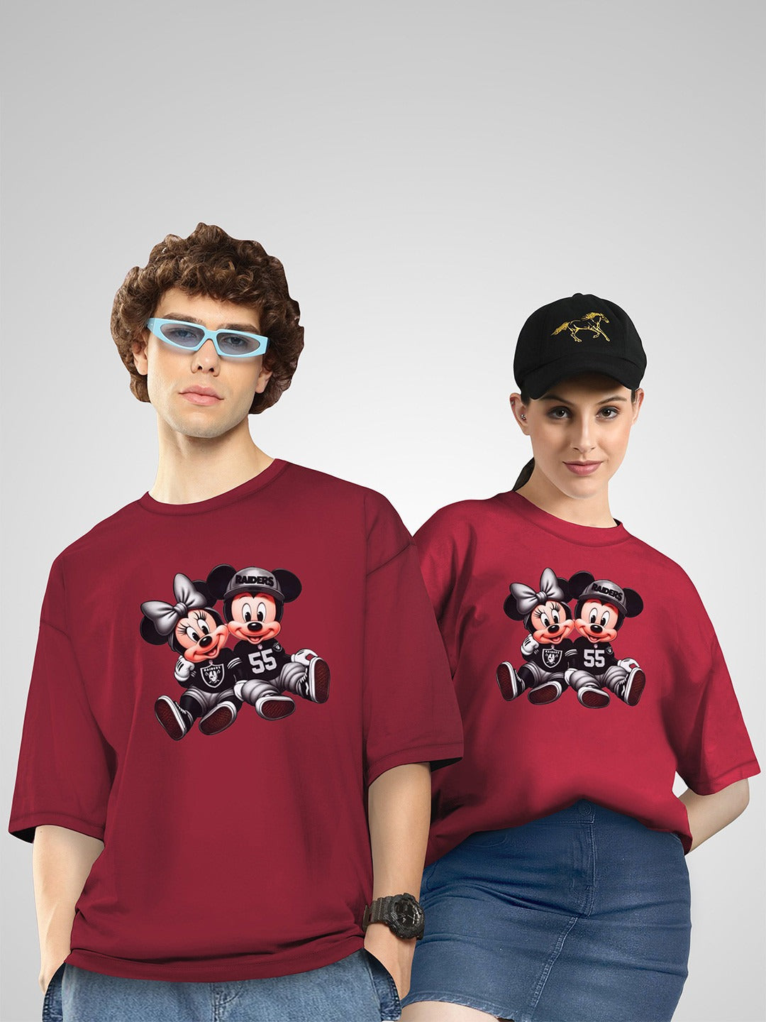 Unisex Twistform Twinny Zone Pack of 2 RaidersMM Printed Cotton Oversized T-Shirts in Pakistan | DOCACCA
