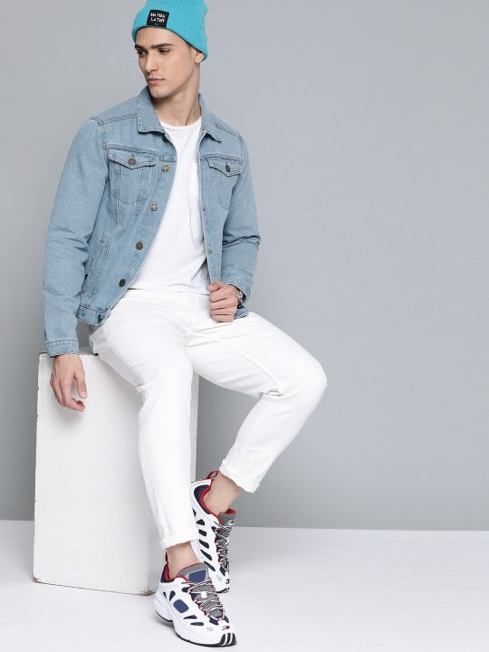Men Blue Cotton Denim Jacket – Breathable, Stylish Outerwear for All Pakistani Seasons | DOCACCA