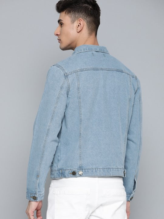 Men Blue Cotton Denim Jacket – Breathable, Stylish Outerwear for All Pakistani Seasons | DOCACCA