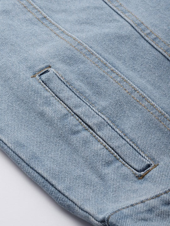 Men Blue Cotton Denim Jacket – Breathable, Stylish Outerwear for All Pakistani Seasons | DOCACCA