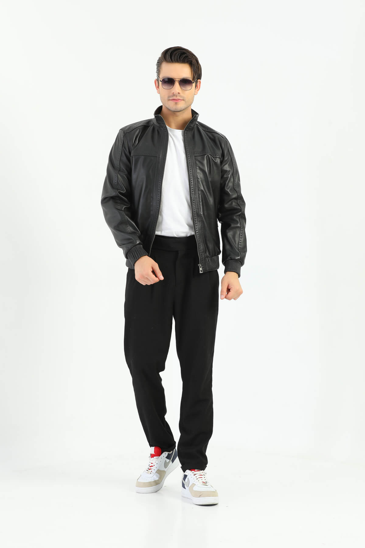 Ace Roslin Black Leather Jacket For Men's