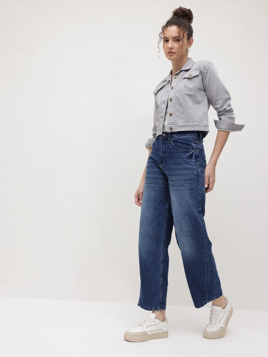 Women Crop Denim Jacket – Trendy Short-Length Outerwear for Pakistani Fashion | DOCACCA