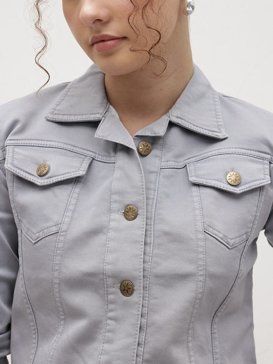 Women Crop Denim Jacket – Trendy Short-Length Outerwear for Pakistani Fashion | DOCACCA