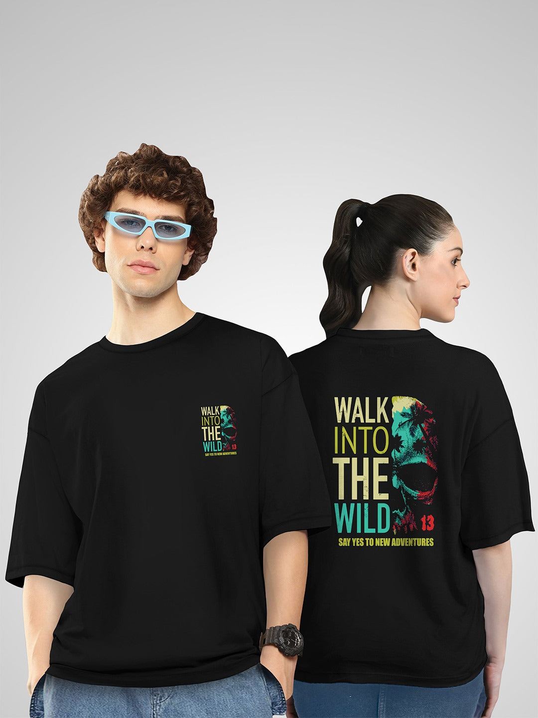 Unisex Twistform Twinny Zone Pack Of 2 SkullWild Printed Cotton Oversized T-Shirts – Trendy Streetwear in Pakistan | DOCACCA