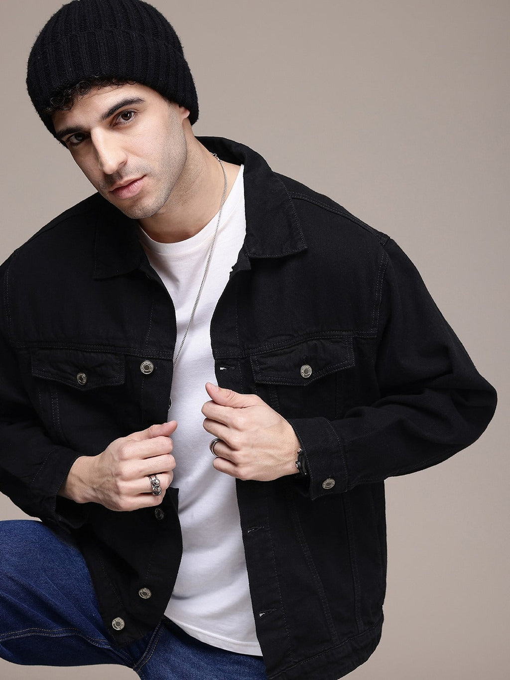 The Life Co. Oversized Trucker Pure Cotton Denim Jacket – Stylish Streetwear for Men in Pakistan | DOCACCA