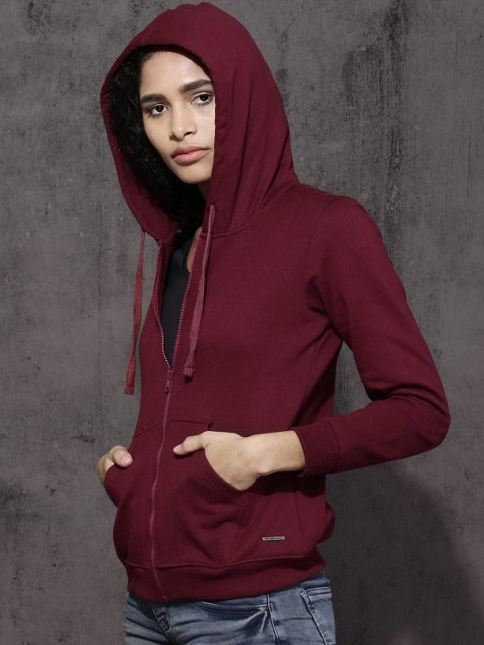 Women Hooded Zipper — Full-Zip Hooded Sweatshirt with Kangaroo Pockets | DOCACCA Pakistan