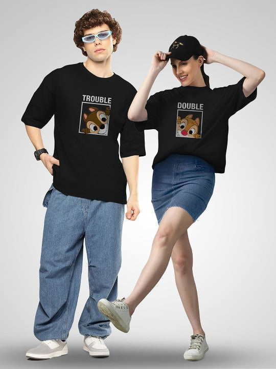 Unisex Twistform Twinny Zone Pack of 2 DTrouble Printed Cotton Oversized T-Shirts – Trendy Unisex Streetwear Tees in Pakistan | DOCACCA