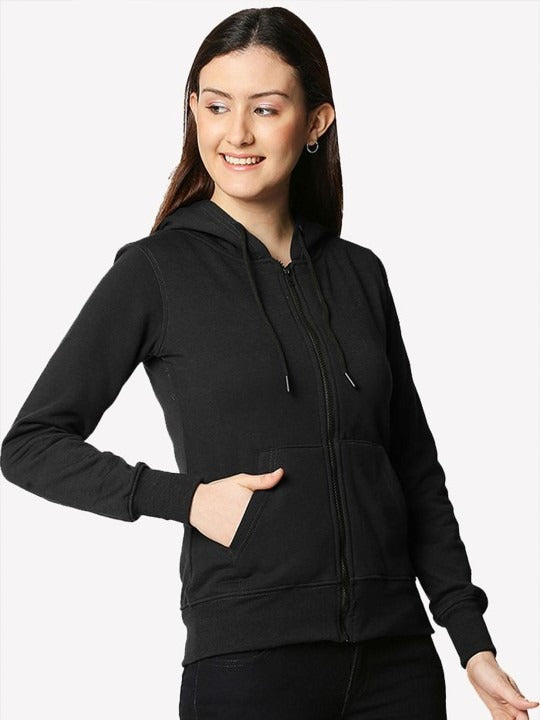 Women Hooded Zipper — Full-Zip Cotton Hoodie with Kangaroo Pockets | DOCACCA Pakistan