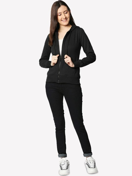 Women Hooded Zipper — Full-Zip Cotton Hoodie with Kangaroo Pockets | DOCACCA Pakistan