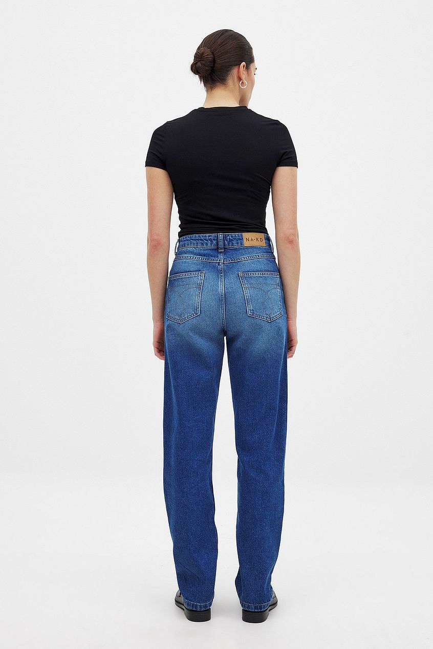 Women Straight High Waist Jeans – High-Rise Straight Leg Denim for Everyday Pakistan | DOCACCA