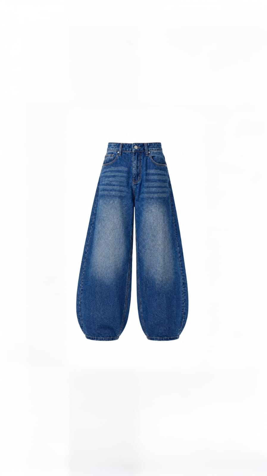 -Unisex medium indigo balloon baggy