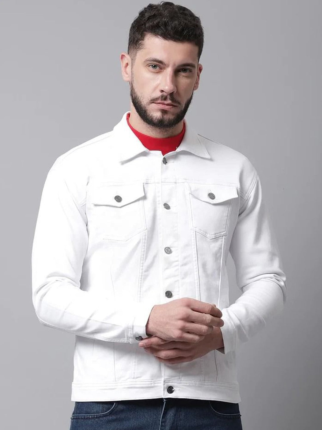 Men Running Denim Jacket by DOCACCA – Lightweight, Breathable Street Style for Active Pakistani Lifestyles