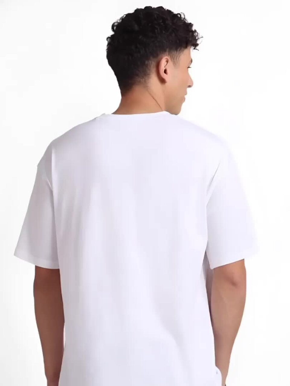 Round Neck Oversized Cotton T-Shirt for Men – Short Sleeves Casual Tee | DOCACCA