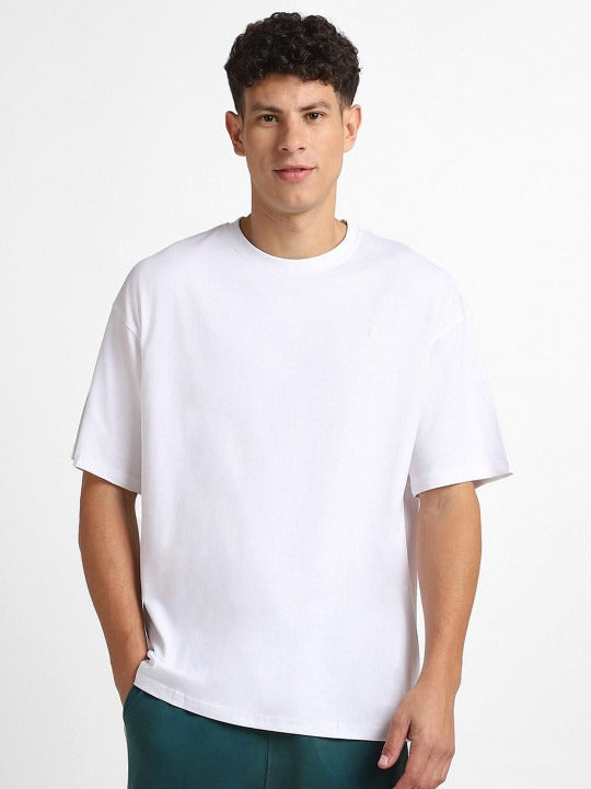 Round Neck Oversized Cotton T-Shirt for Men – Short Sleeves Casual Tee | DOCACCA