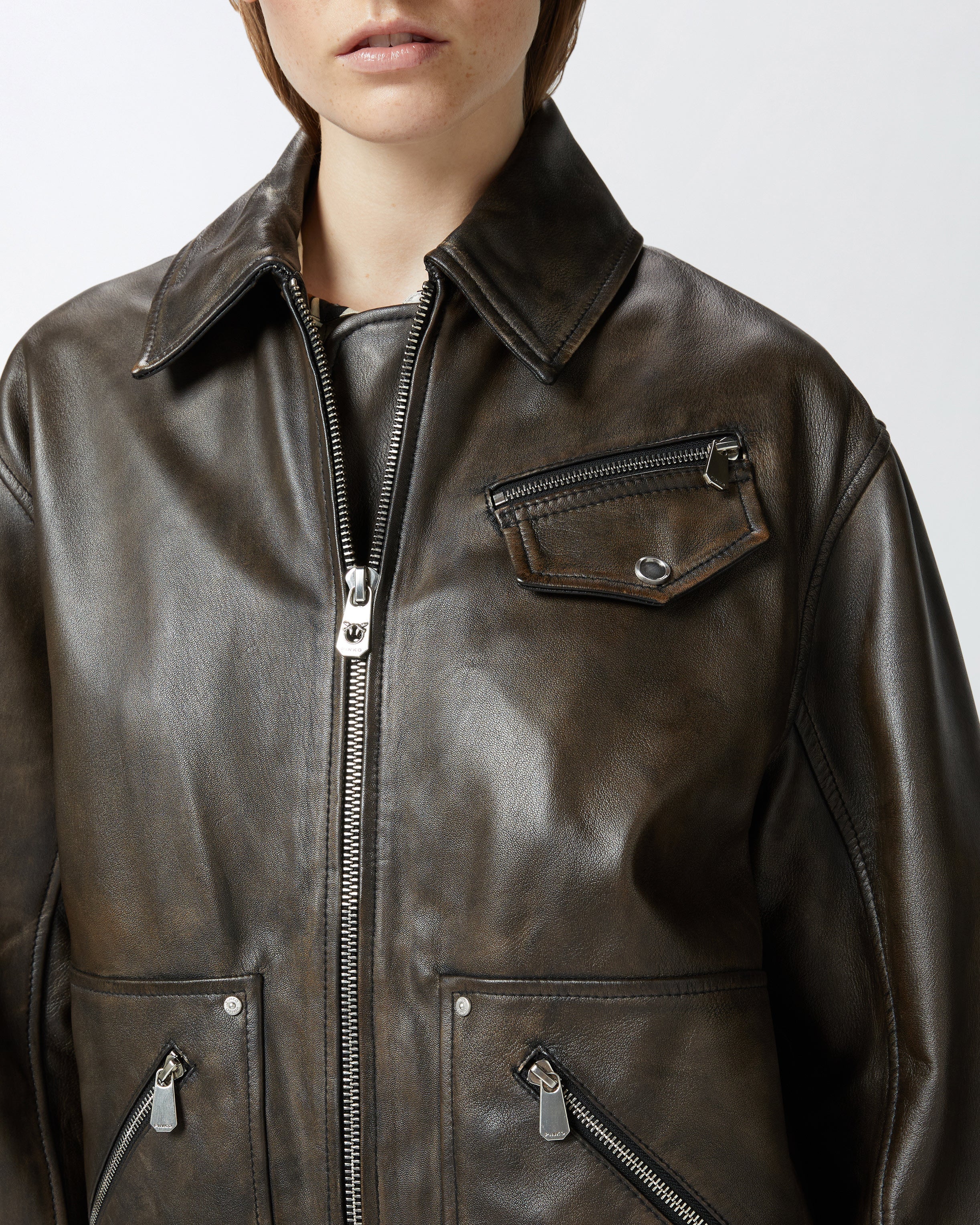 Vintage-Style Women's Leather Jacket