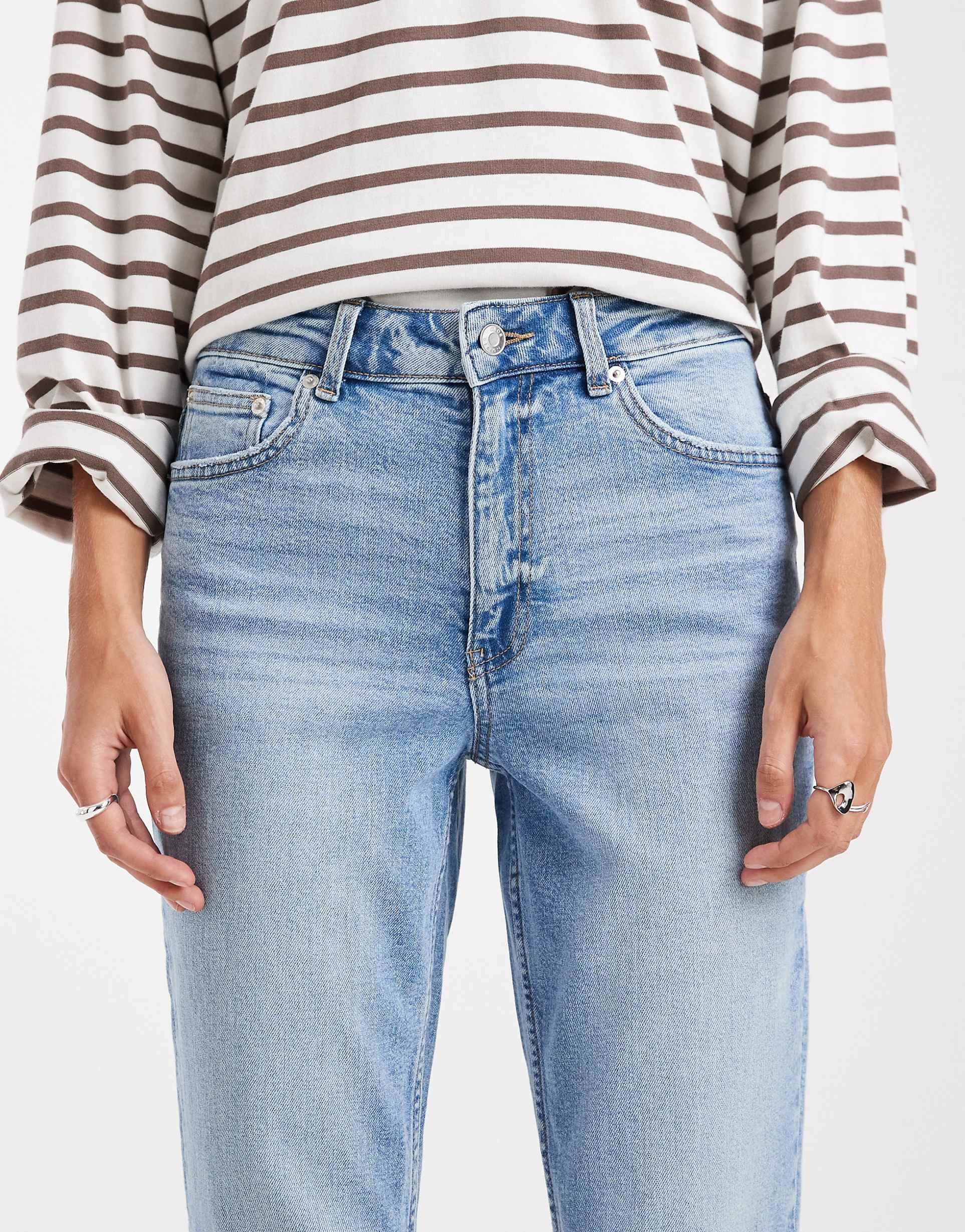 Mom Jeans in Mid Blue – High Waist Vintage Fit Denim for Women in Pakistan | DOCACCA