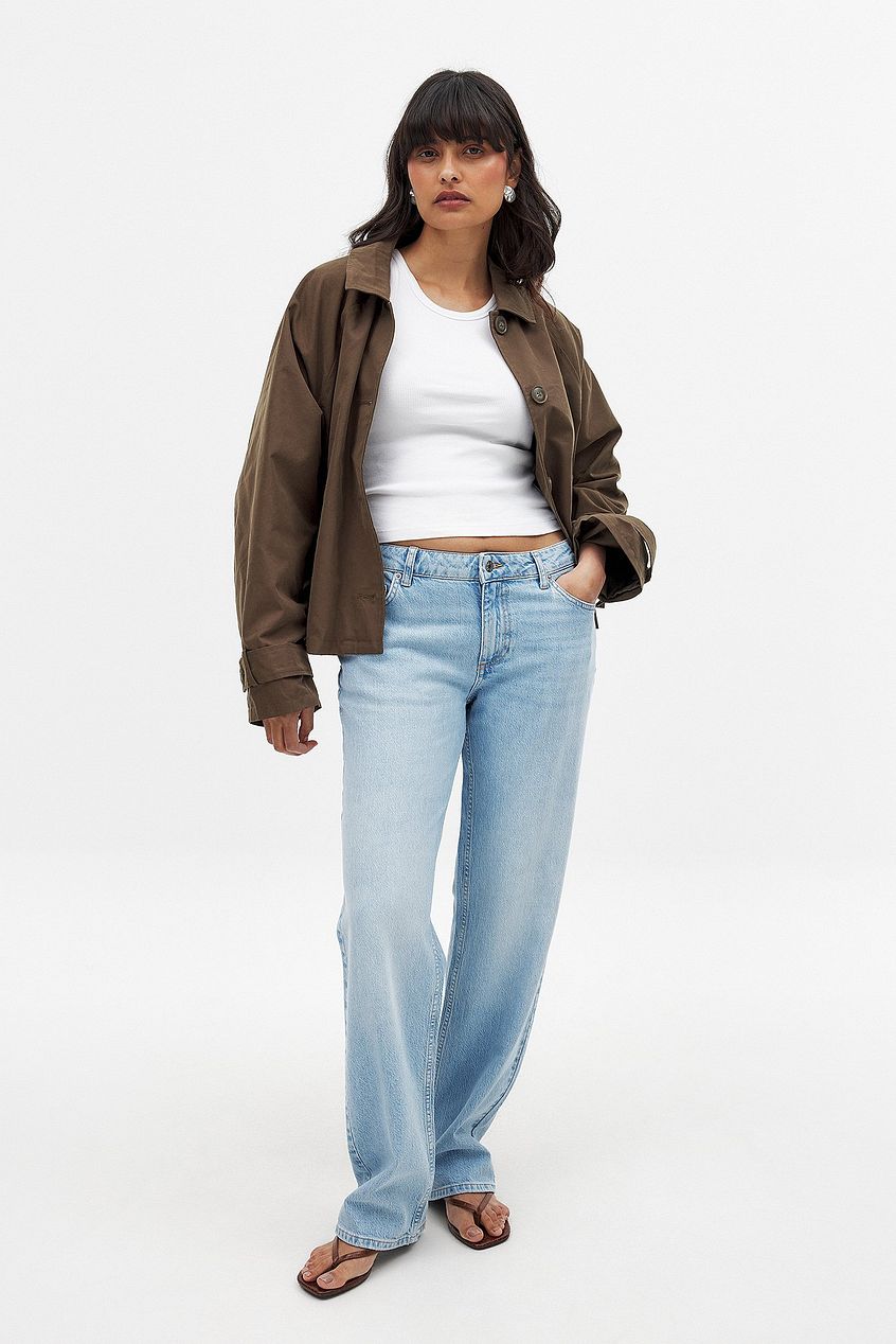 Women Straight Low Waist Jeans – Low-Rise Straight Leg Denim, Street-Ready Comfort | DOCACCA
