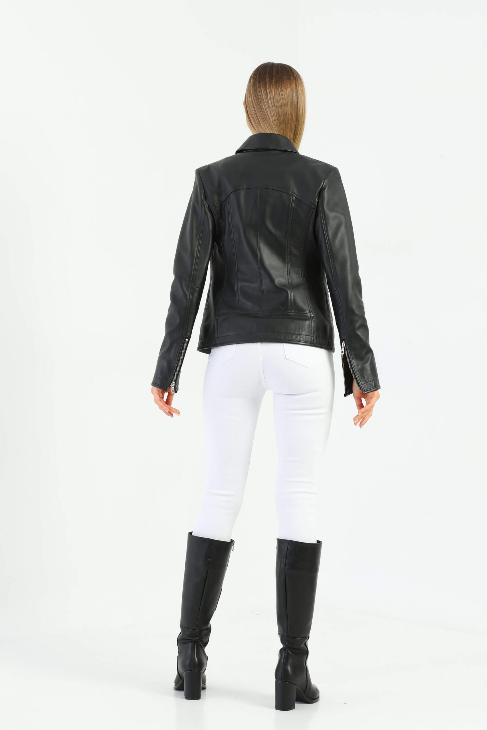 Fiona Black Leather Jacket Women