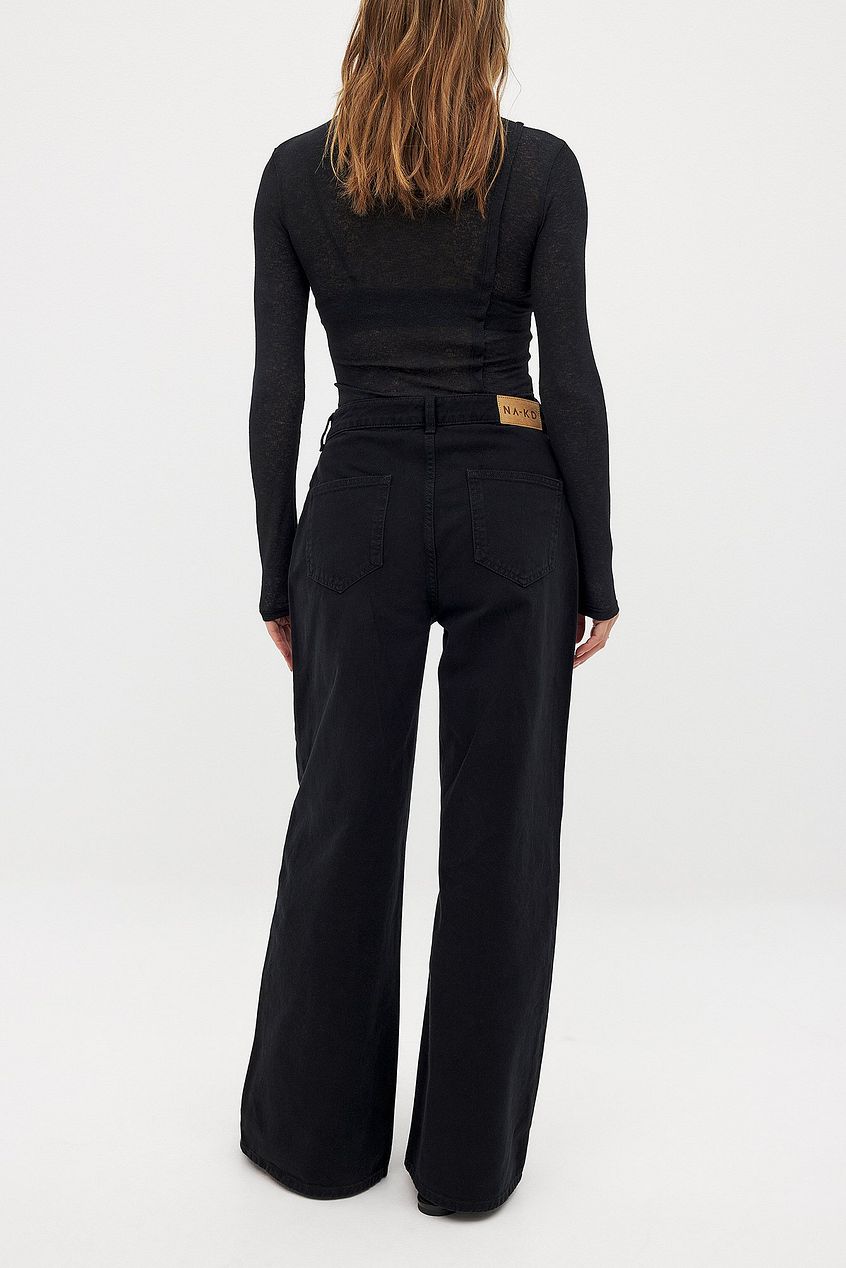 Women Wide Mid Waist Jeans – Mid-Rise Wide Leg Denim for Pakistani Women | DOCACCA