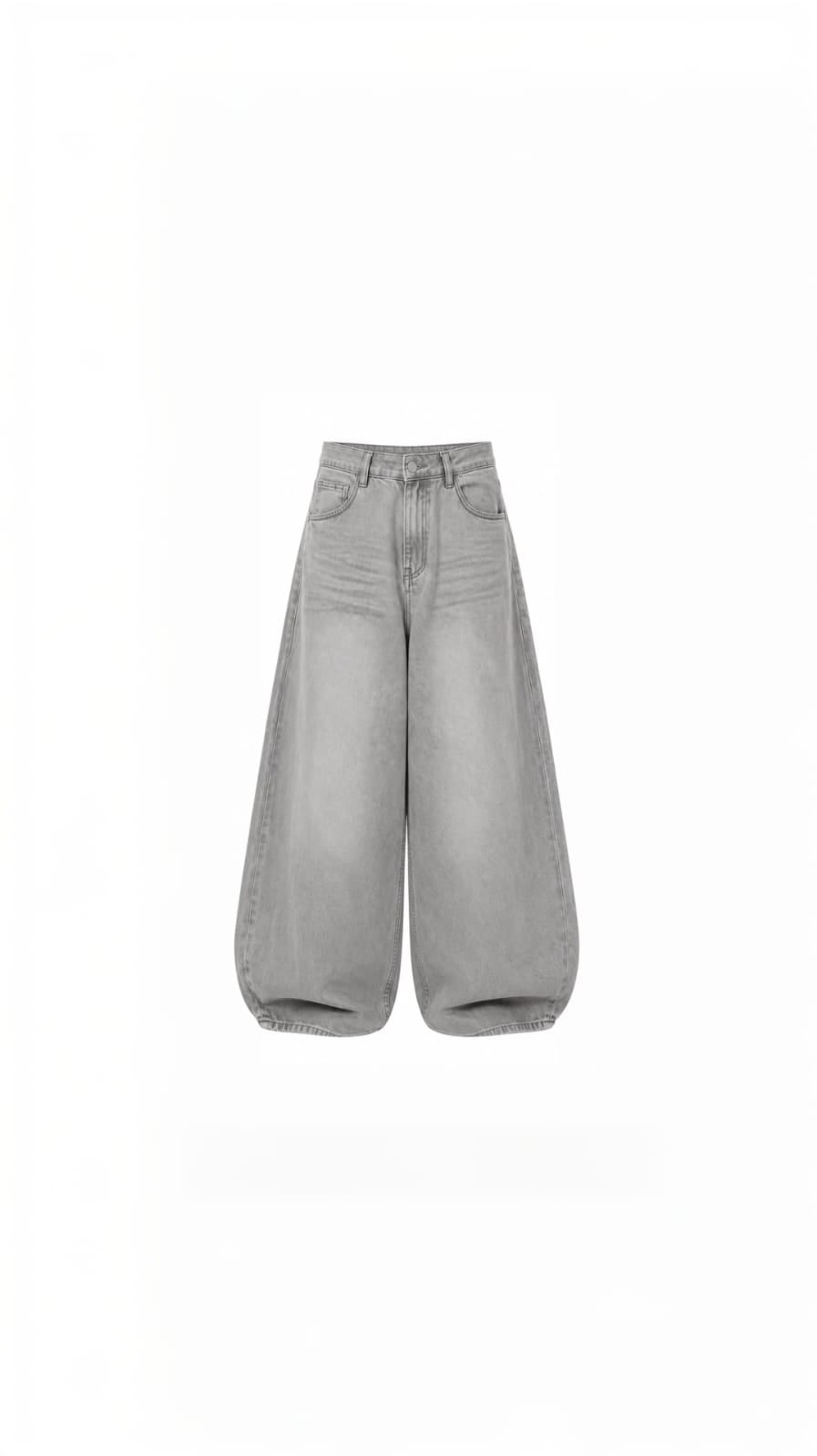 - Unisex Washed Grey Balloon Jean