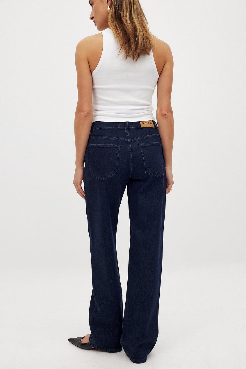 Women Mid Waist Slim Straight Denim – Slim Straight Mid-Rise Jeans for Pakistani Women | DOCACCA