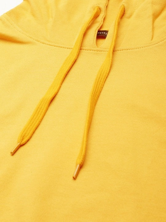 Pure Cotton Hooded Yellow Hoodie for Women — Soft Breathable Pullover with Kangaroo Pocket | DOCACCA Pakistan