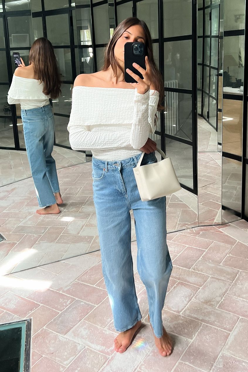 Women Straight High Waist Cropped Jeans – High-Rise Ankle Crop, Clean Straight Leg | DOCACCA