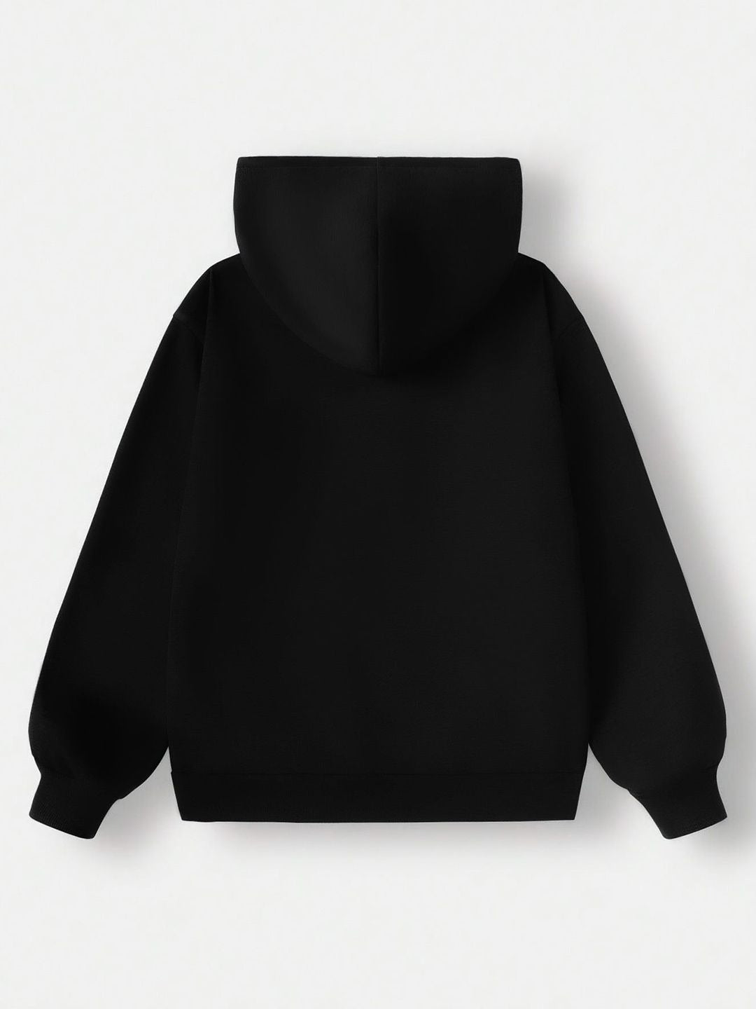 Women Printed Black Hooded Hoodie — Graphic Pullover with Kangaroo Pocket | DOCACCA Pakistan