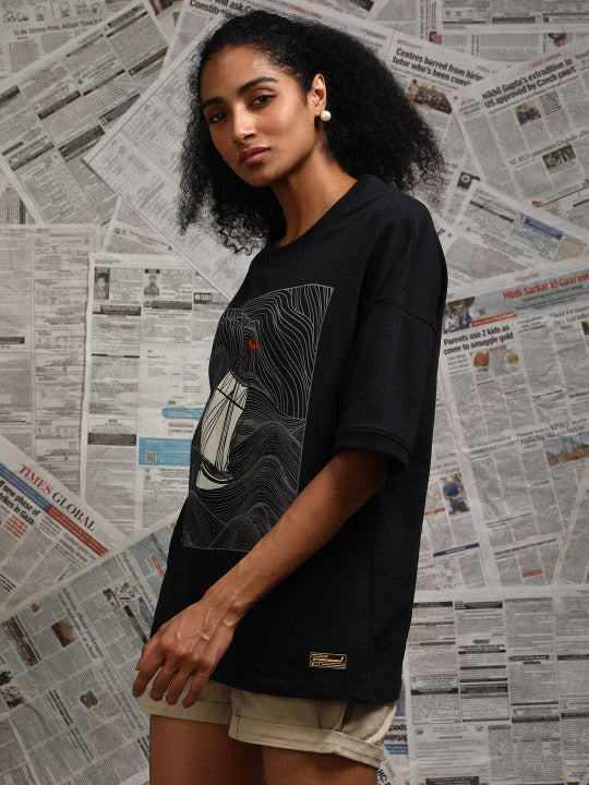 Unisex Graphic Printed Drop Shoulder Pure Cotton Oversized T-shirt – Trendy Streetwear for Men & Women in Pakistan | DOCACCA