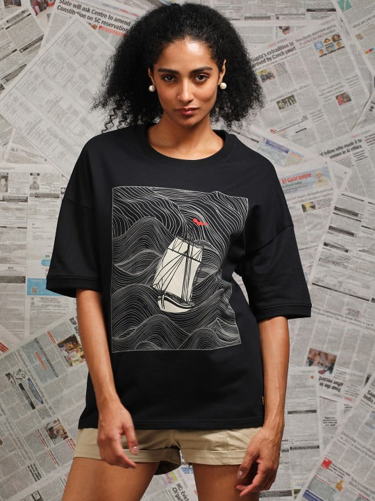 Unisex Graphic Printed Drop Shoulder Pure Cotton Oversized T-shirt – Trendy Streetwear for Men & Women in Pakistan | DOCACCA