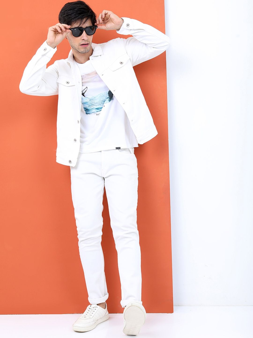 Men White Solid Denim Jacket by DOCACCA – Timeless Urban Style for Pakistani Weather
