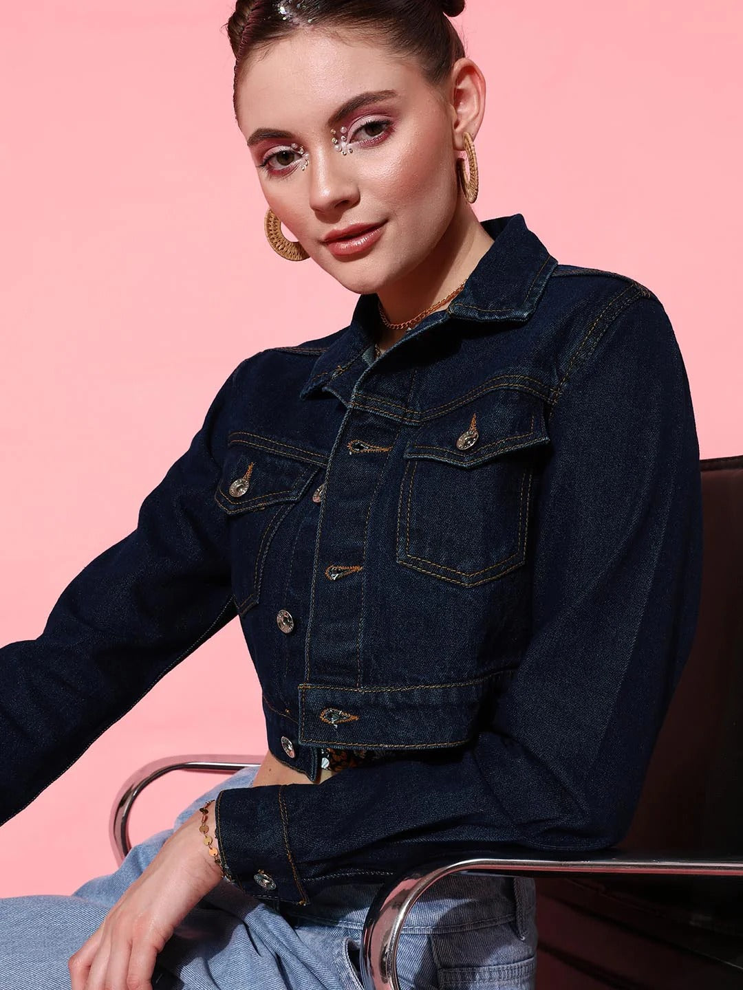 Women Crop Denim Jacket – Trendy Short-Length Everyday Layer for Pakistani Street Style | DOCACCA