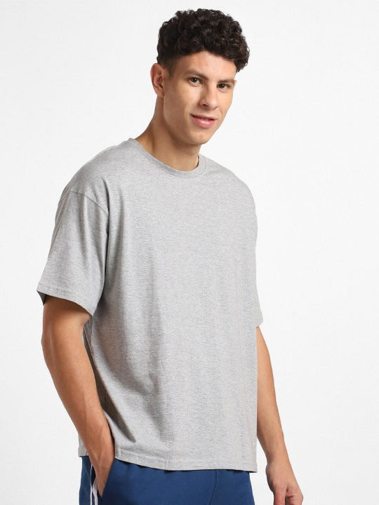 Round Neck Short Sleeves Oversized Cotton T-Shirt for Men – Soft & Breathable Streetwear | DOCACCA