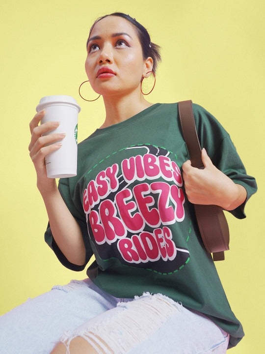 Unisex Typography Printed Round Neck Cotton Oversized T-shirt – Trendy Streetwear in Pakistan | DOCACCA