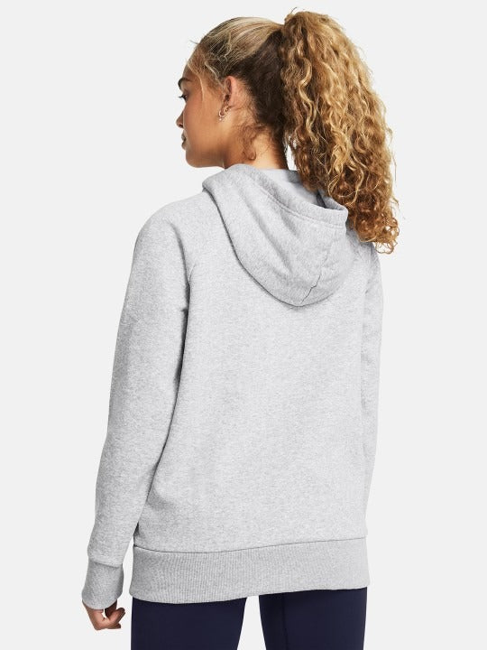 Printed Rival Fleece Wordmark Gray Hoodie — Cozy Fleece Pullover with Wordmark Print & Kangaroo Pocket | DOCACCA Pakistan
