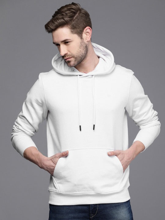 Men White Hooded Sweatshirt – Comfortable Cotton Hoodie for Winter in Pakistan | DOCACCA