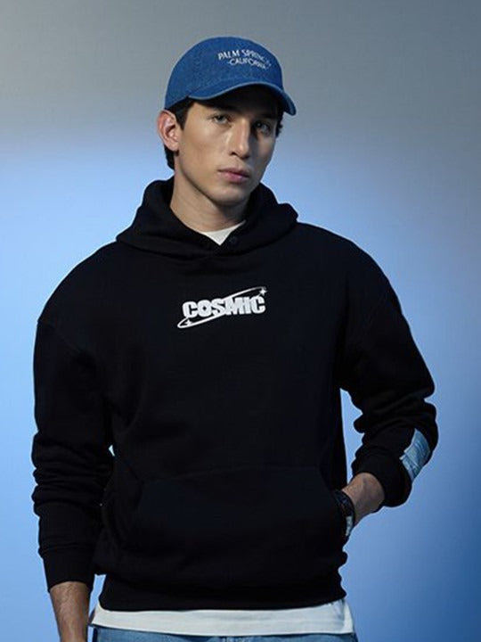 Stars Within Cosmic Black Oversized Hoodie – Trendy Streetwear Hoodie for Men & Women in Pakistan | DOCACCA