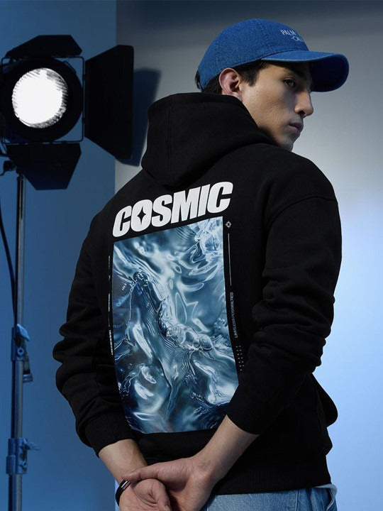 Stars Within Cosmic Black Oversized Hoodie – Trendy Streetwear Hoodie for Men & Women in Pakistan | DOCACCA