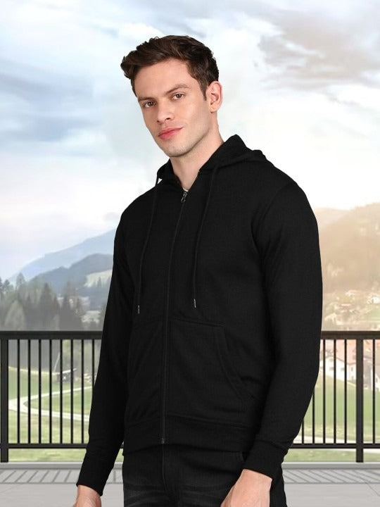Men Hooded Front-Open Sweatshirt – Casual Cotton Zip Hoodie for Everyday Wear in Pakistan | DOCACCA