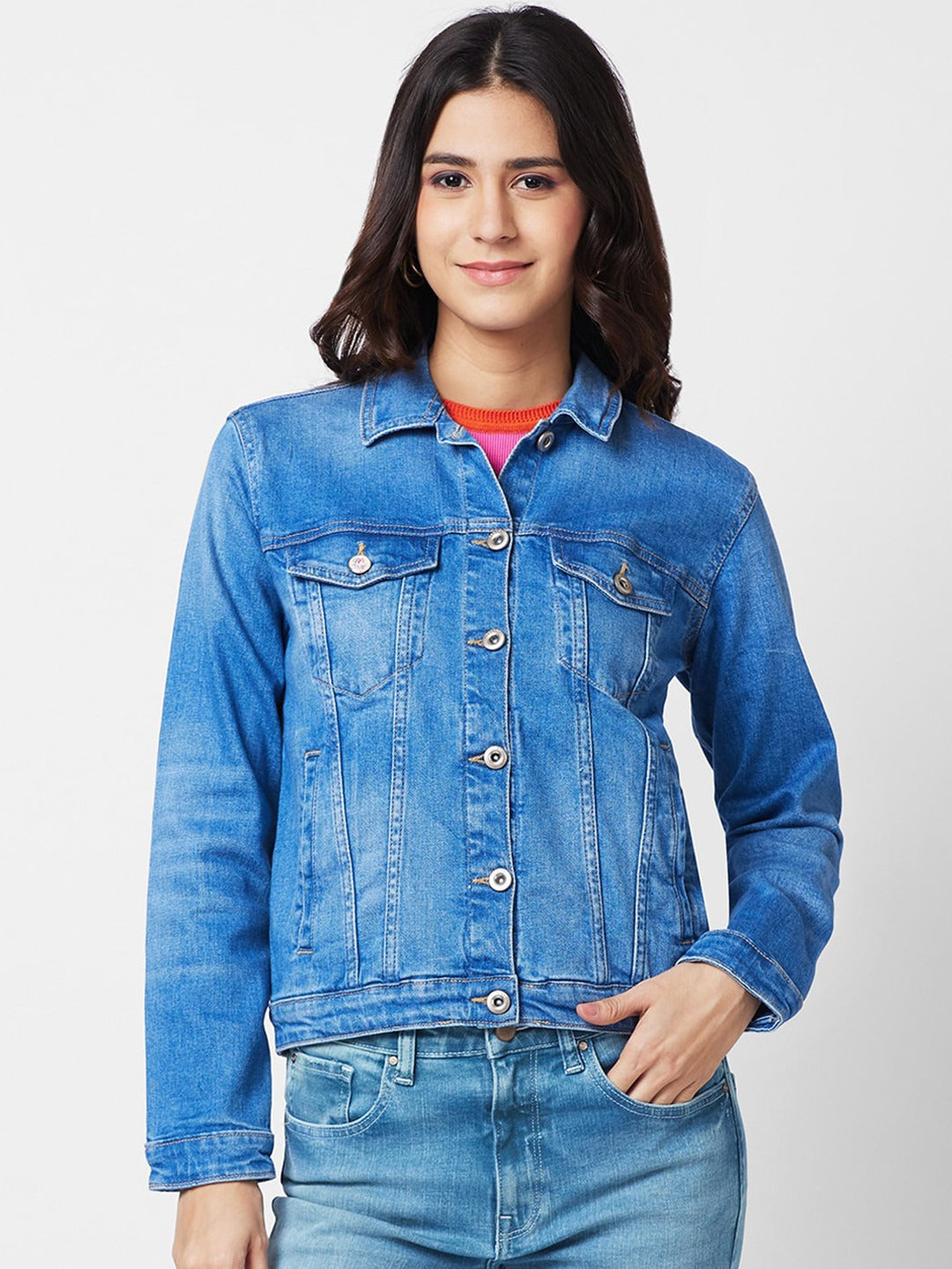 Washed Cotton Denim Jacket for Women – Stylish, Breathable Everyday Layer in Pakistan | DOCACCA