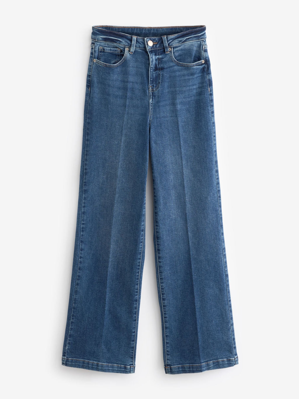 Women Dark Blue Wide Leg Hourglass Jeans – High Waist Flattering Fit Denim Pants in Pakistan | DOCACCA