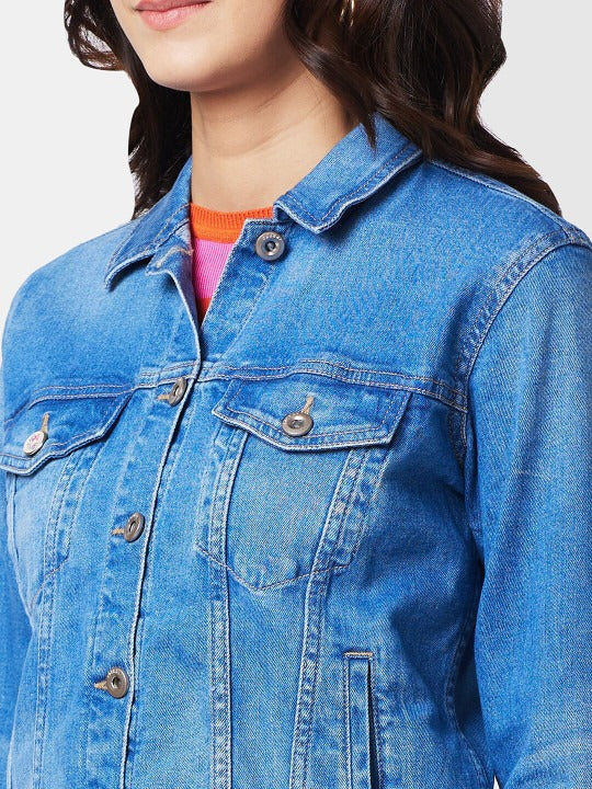 Washed Cotton Denim Jacket for Women – Stylish, Breathable Everyday Layer in Pakistan | DOCACCA