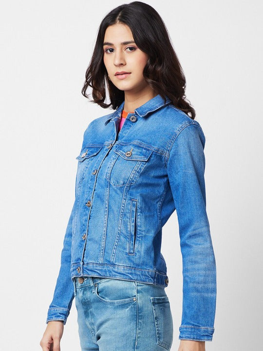 Washed Cotton Denim Jacket for Women – Stylish, Breathable Everyday Layer in Pakistan | DOCACCA