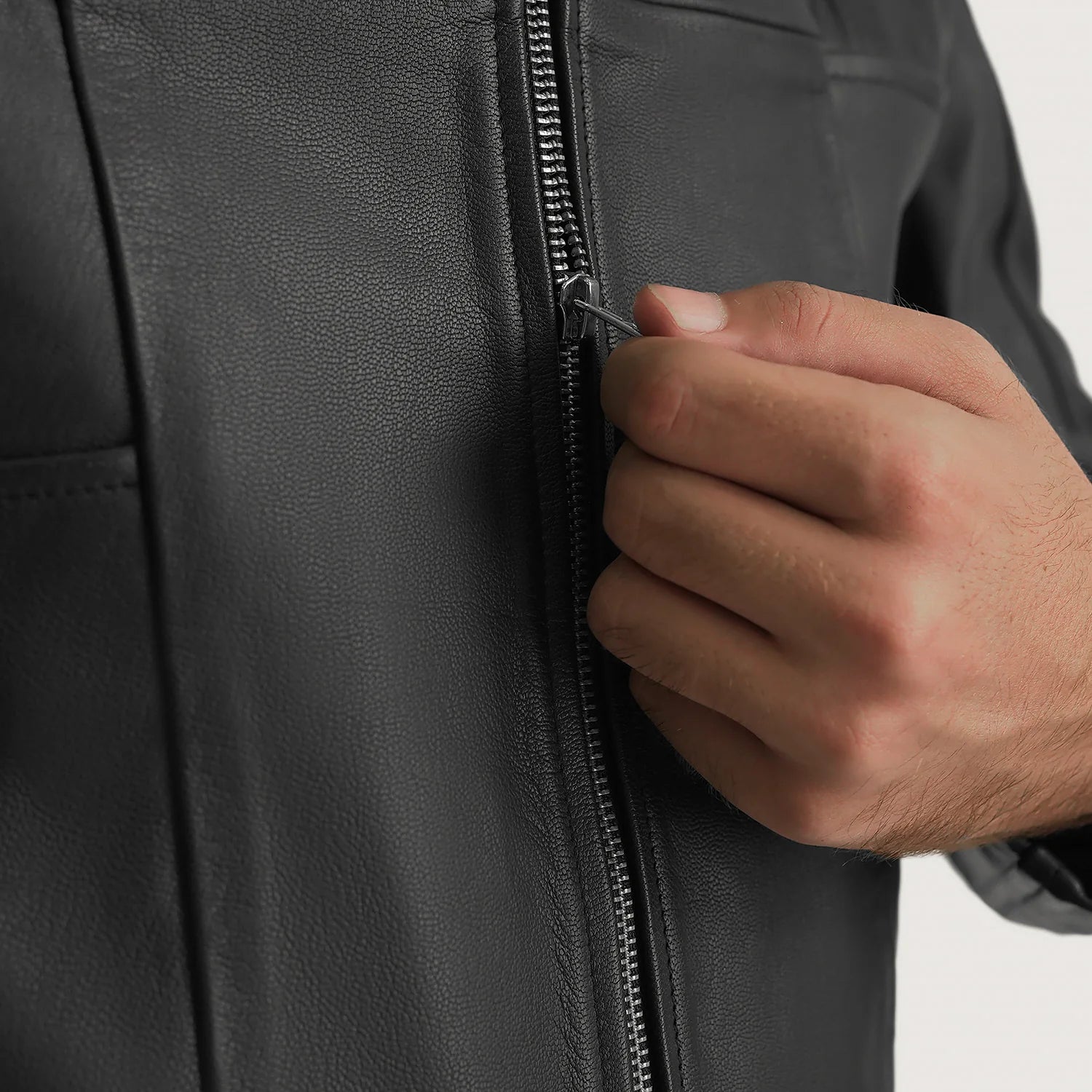 Black Hooded Premium Leather Jacket