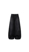 -Unisex Charcoal Black Wide Leg Jeans